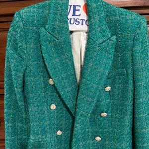 Zara double breasted boucle blazer